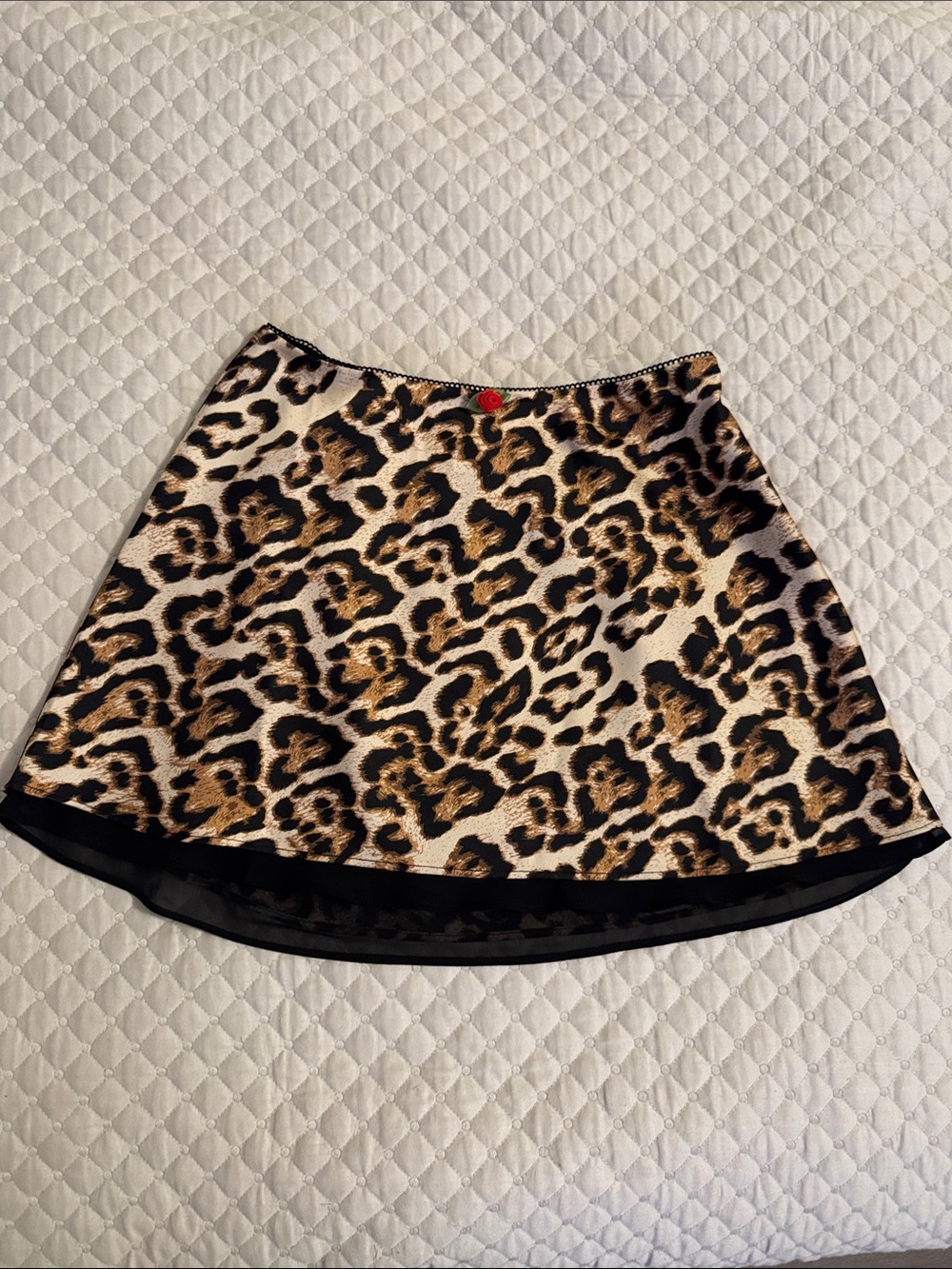 Leopard Print Mini Skirt in Black, Brown & Cream